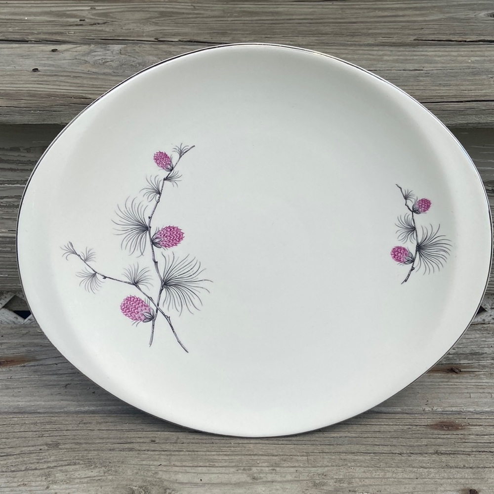 Vintage Canonsburg Pottery Sky Line Wild Clover (Coupe) Large Platter Dish